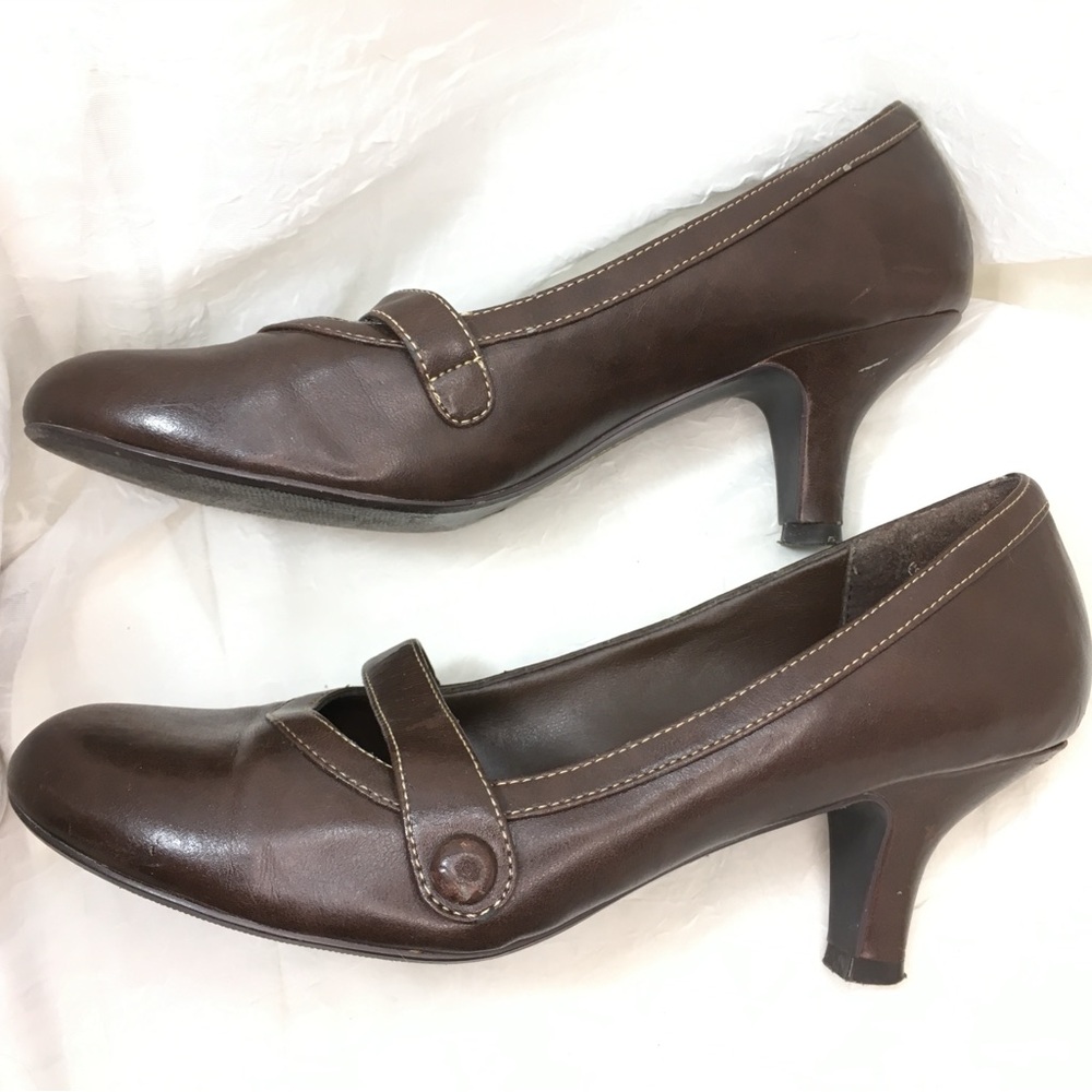 Seychelles Brown Mary Jane Mid Heel Pump -8- - Picture 7 of 15